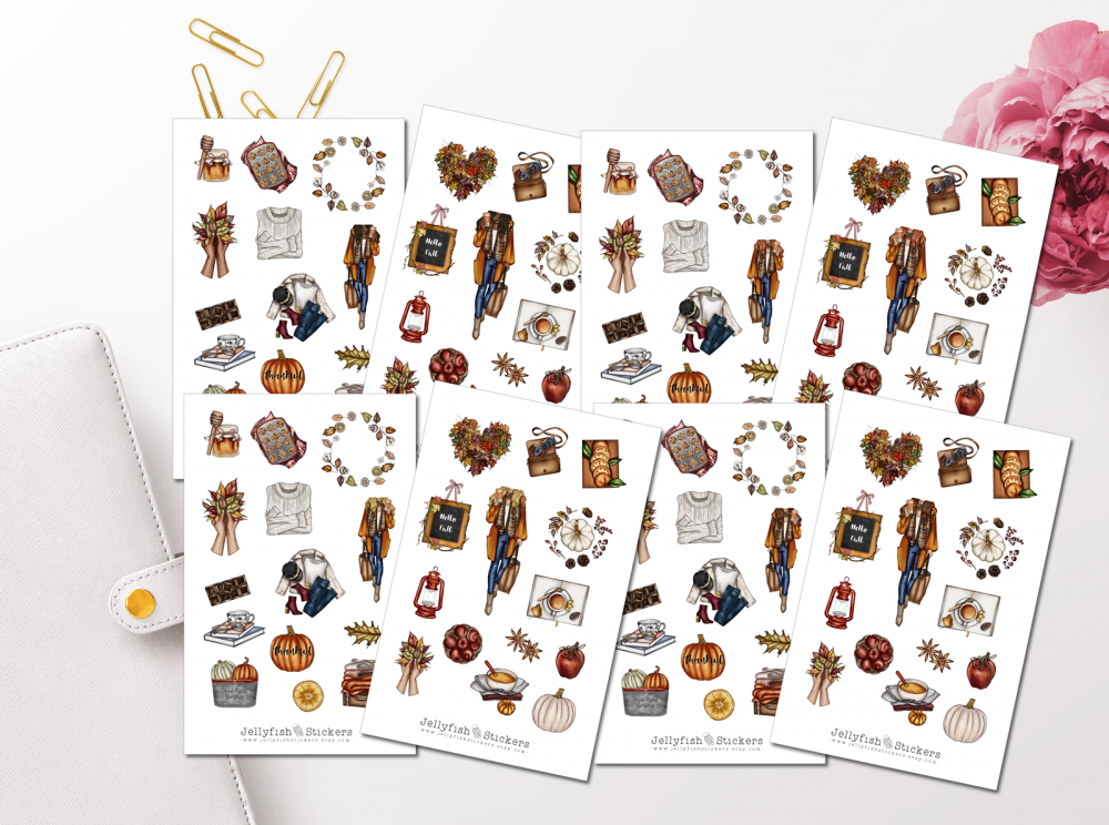 Autumn Girls Sticker Set